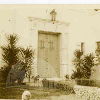 View of the front door of the Follansbee home