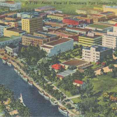 Aerial View of Downtown Fort Lauderdale Looking Northwest c.1940