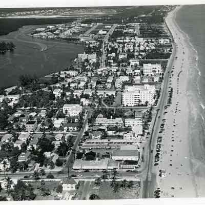 Aerial View of the Beach Looking North from Las Olas Boulevard c.1950