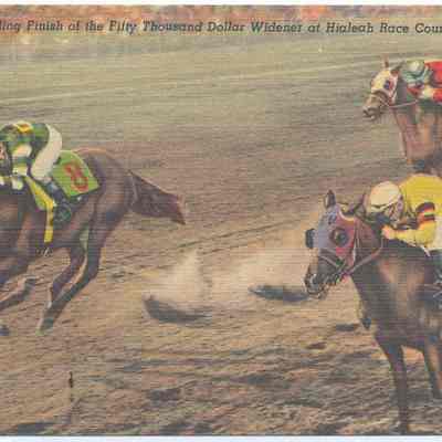 Thrilling Finish of the Fifty Thousand Dollar Widener at Hialeah Race Course, Miami, Fla.