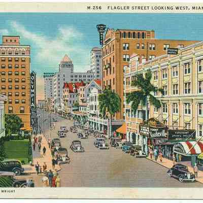 Flagler Street Looking West, Miami, Fla.