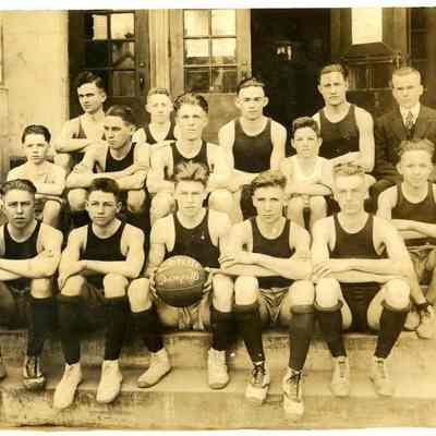 August Jr. and his basketball team