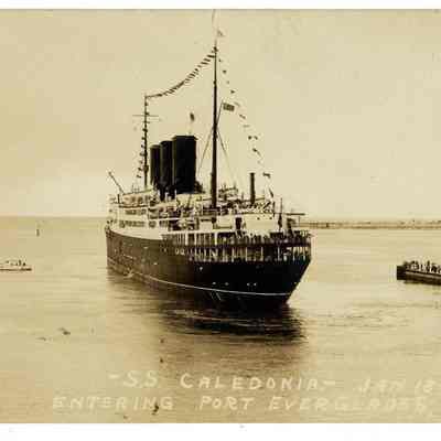 S.S. Caledonia Entering Port Everglades, 1932