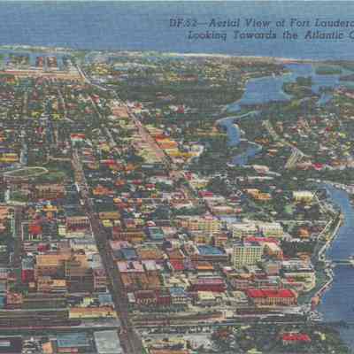 Aerial View of Fort Lauderdale, Fla. Looking Towards the Atlantic Ocean