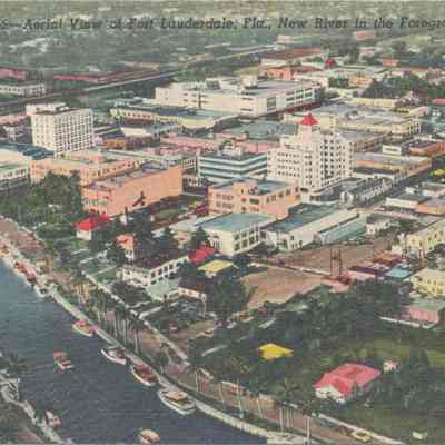 Aerial View of Downtown Fort Lauderdale Looking Northwest c.1950