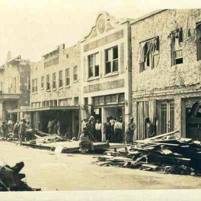 Wall Street looking west from S. Andrews Ave. at the damage done by the Sept. 18, 1926