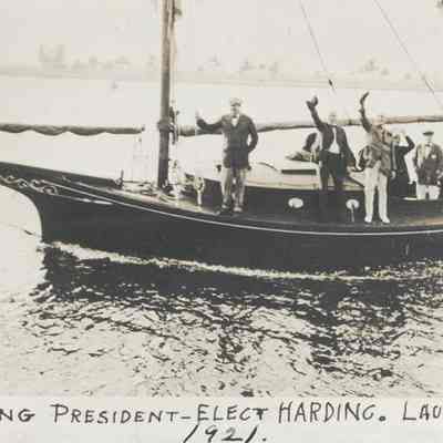 President Harding Aboard Commodore Brook's Sailboat "Klyo" 1921