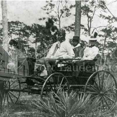 Seminole Indians in Horse-Drawn Buggy