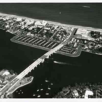 Aerial View of Las Olas Boulevard Bridge and the Beach 1960