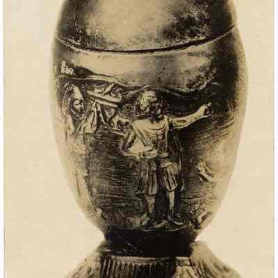 Silver Casque Representing the Landing of Ponce de Leon at St. Augustine, Fla. - Copyright 1909, Luella Day
