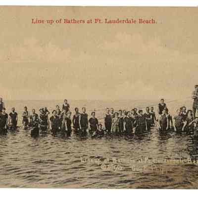 Line Up of Bathers at Fort Lauderdale Beach.