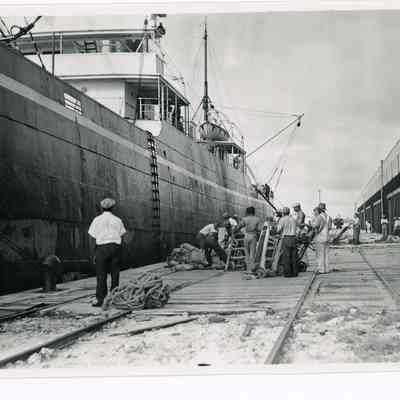 African American Dock Workers Unloading Ship at Port Everglades 1930s