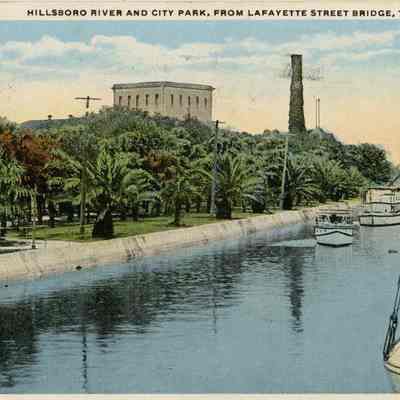 Hillsboro River and City Park, from Lafayette Street Bridge, Tampa, Fla.