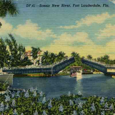 Scenic New River showing the federal Highway Bridge