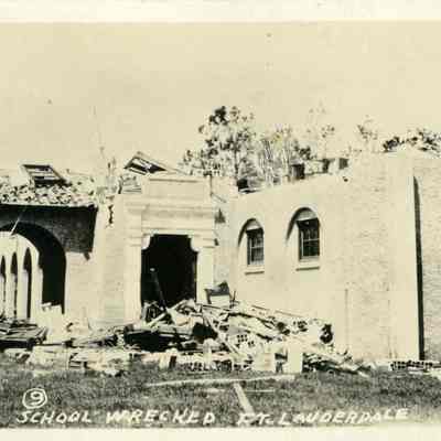 View of the destruction to the east wing of the Fort Lauderdale Central High School