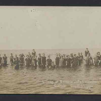 Line up of bathers at Ft. Lauderdale Beach 7/16/12