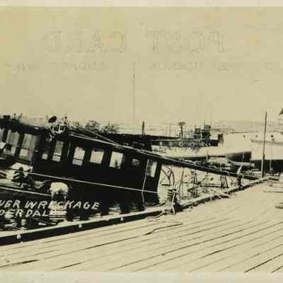 Showing the damage done to the boats docked along New River by the Sept. 18, 1926 Hurricane,