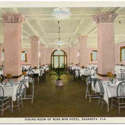 Dining Room of Mira Mar Hotel, Sarasota, Fla.