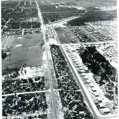 Aerial View of Lauderdale Estates Along Sunrise Boulevard Looking West c.1955