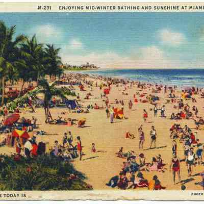 Enjoying Mid-Winter Bathing and Sunshine at Miami Beach, Fla.