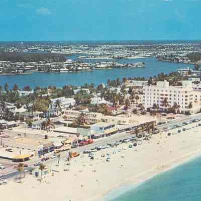 Aerial view of Fort Lauderdale Beach looking northwest from Las Olas Blvd.
