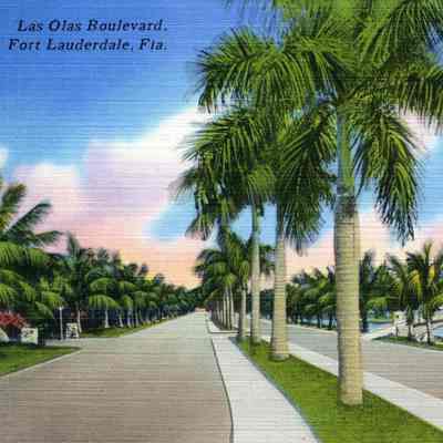 Las Olas Boulevard, Ft. Lauderdale, Fl. Las Olas Boulevard, a beautiful royal palm studded highway