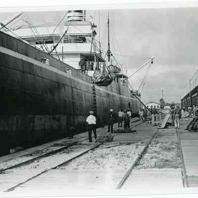 African American Dock Workers Unloading Ship at Port Everglades 1930s