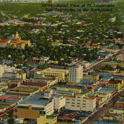 Aerial View of Ft. Lauderdale, Port Everglades in the Background
