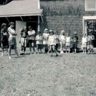 Campers and Teacher Naturalists on Studio Lawn.