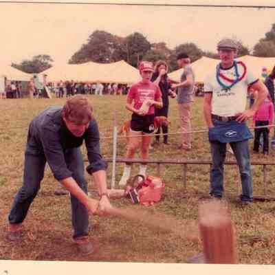 Fair-goer attempts the Bell Ringer