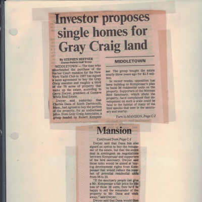 "Investor proposes single homes for Gray Craig land"