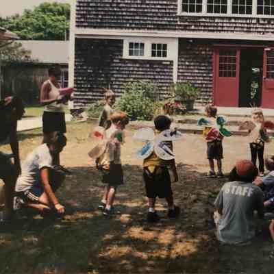 Campers in Barn Yard
