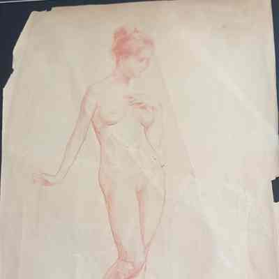 Sketch of naked woman