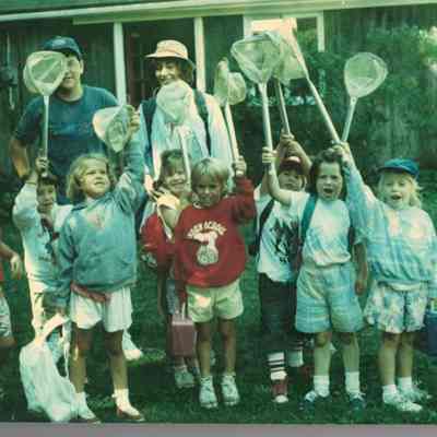 Campers pose with nets.