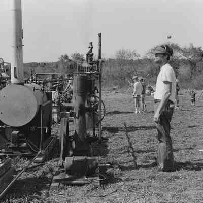 Richard Benson with Steam Engine Display