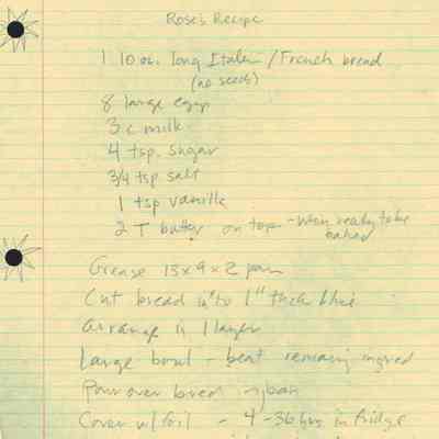 Rose's French Toast Recipe