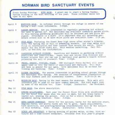 1983 Birds & Breakfast Event Listing
