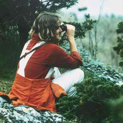 Young birder on Hanging Rock