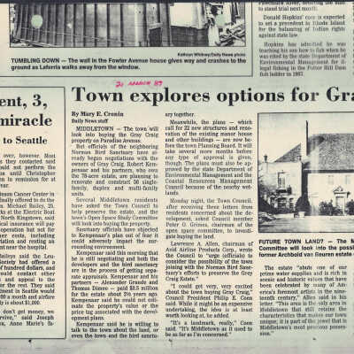 "Town explores options for Gray Craig"