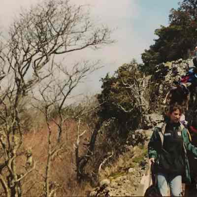 Teacher Naturalist hiking with students