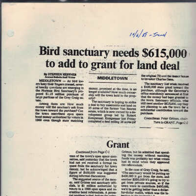 "Bird Sanctuary needs $615,000 to add to grant for land deal"