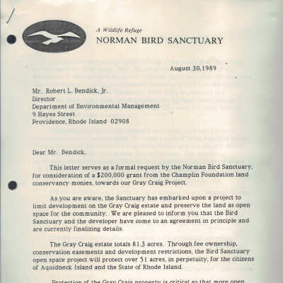 Larry Taft letter to RI Director of Environmental Management