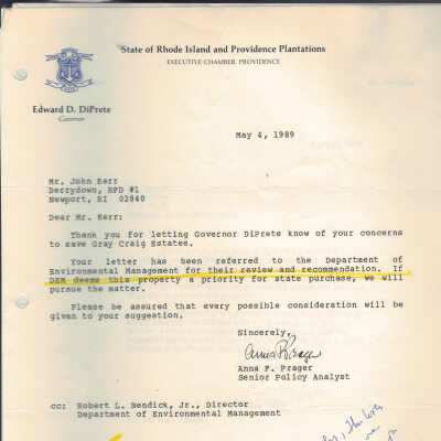 State of Rhode Island Department of Environmental Mgmt Letter