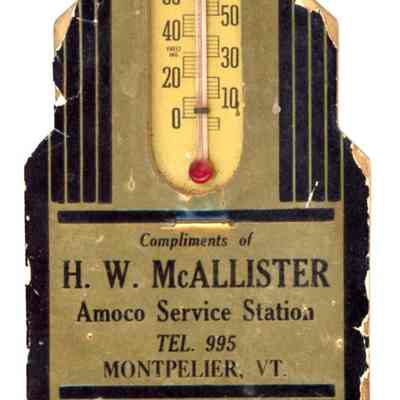 McAllister Service Station Thermometer, ca. 1940