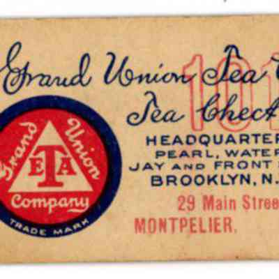Grand Union Tea Co. Tea Check