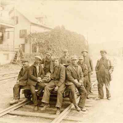 Railroad Workers on Handcar, ca. 1928