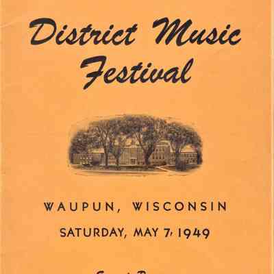 Waupun,Wisconsin School Music Association"District Music Festival" May 7 19: Origformat: Other