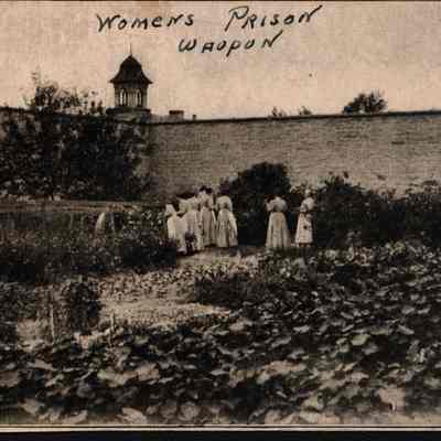 Postcard, Corrections, Wisconsin State Prison, Female Convicts in Flower Garden, #91