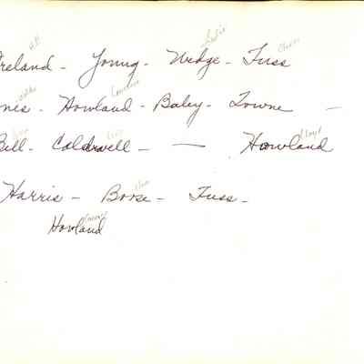 Back of photo w/written names of 1903 football team