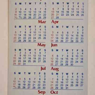 Calendar, Cy's Repair Shop, 1983